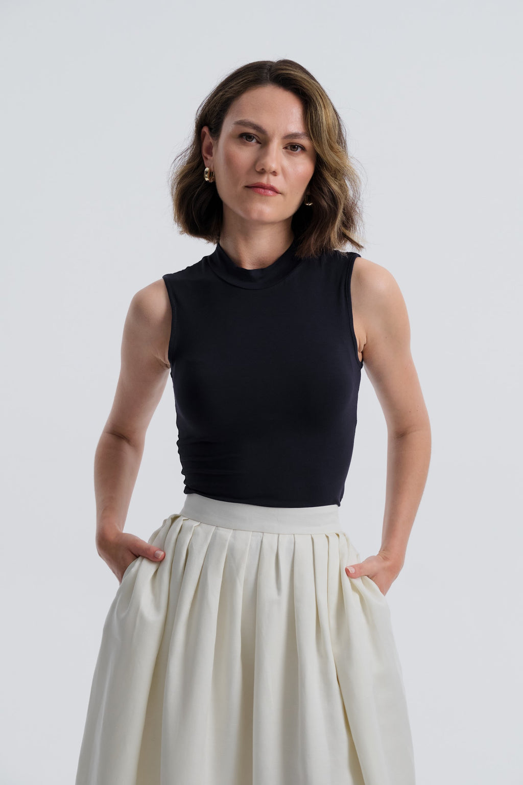 Mykonos Bleu Top by Baltér Warsaw – styled view