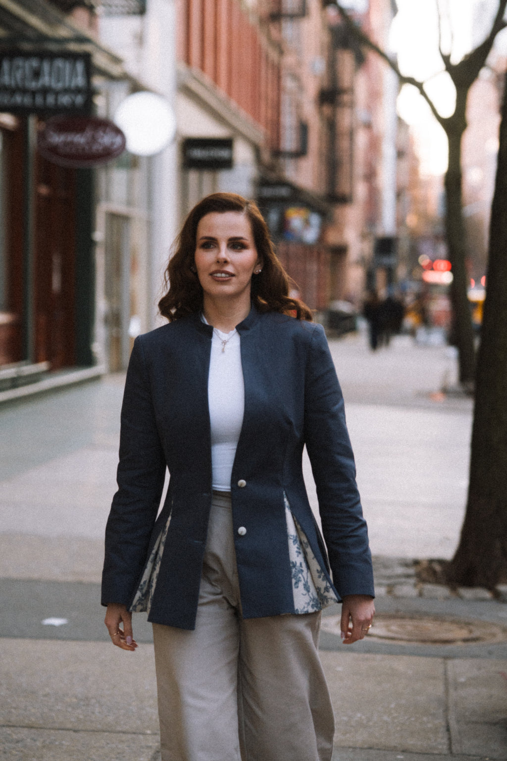 Floraison Nocturne Blazer by Baltér Warsaw – styled view