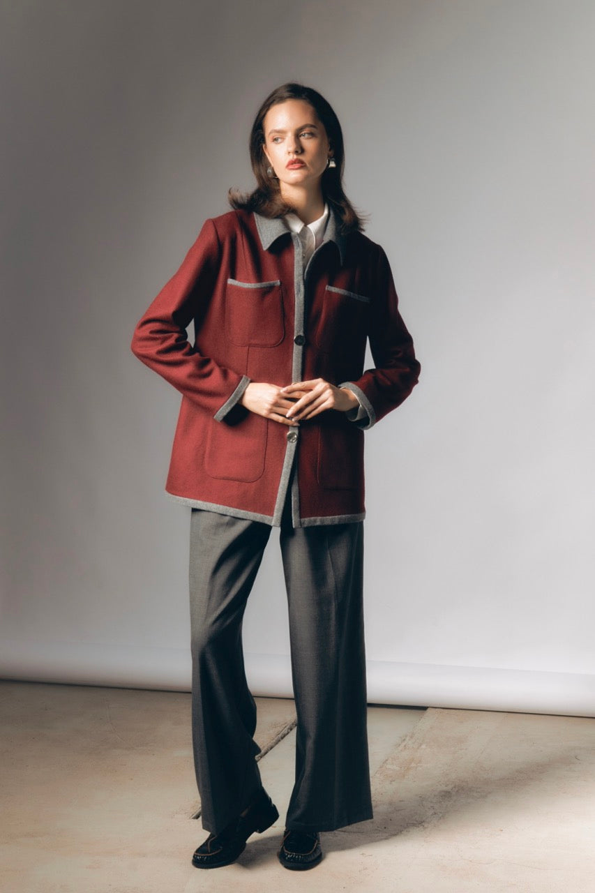 Bordeaux Overshirt by Baltér Warsaw – styled view